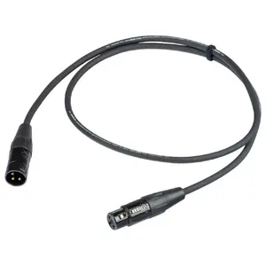 Mikrofona kabelis Proel PRCHL250LU05 0,5 m, melns, XLR vīrietis — XLR sieviete