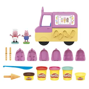 Детский набор для лепки Play-Doh Пеппа Набор с мороженым Автомобиль с мороженым Фигурки Пеппы и Джорджа