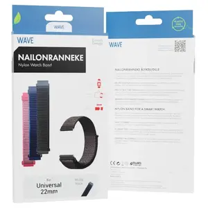 Watch strap Wave WAVE-NB-UNI-22-BK Durable Comfortable Style