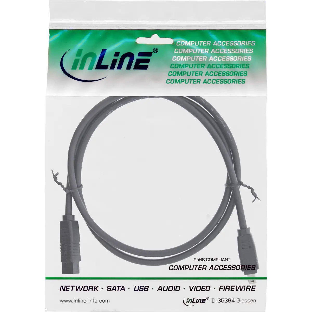 InLine FireWire 400 to 800 1394b Cable 1m Photo 3