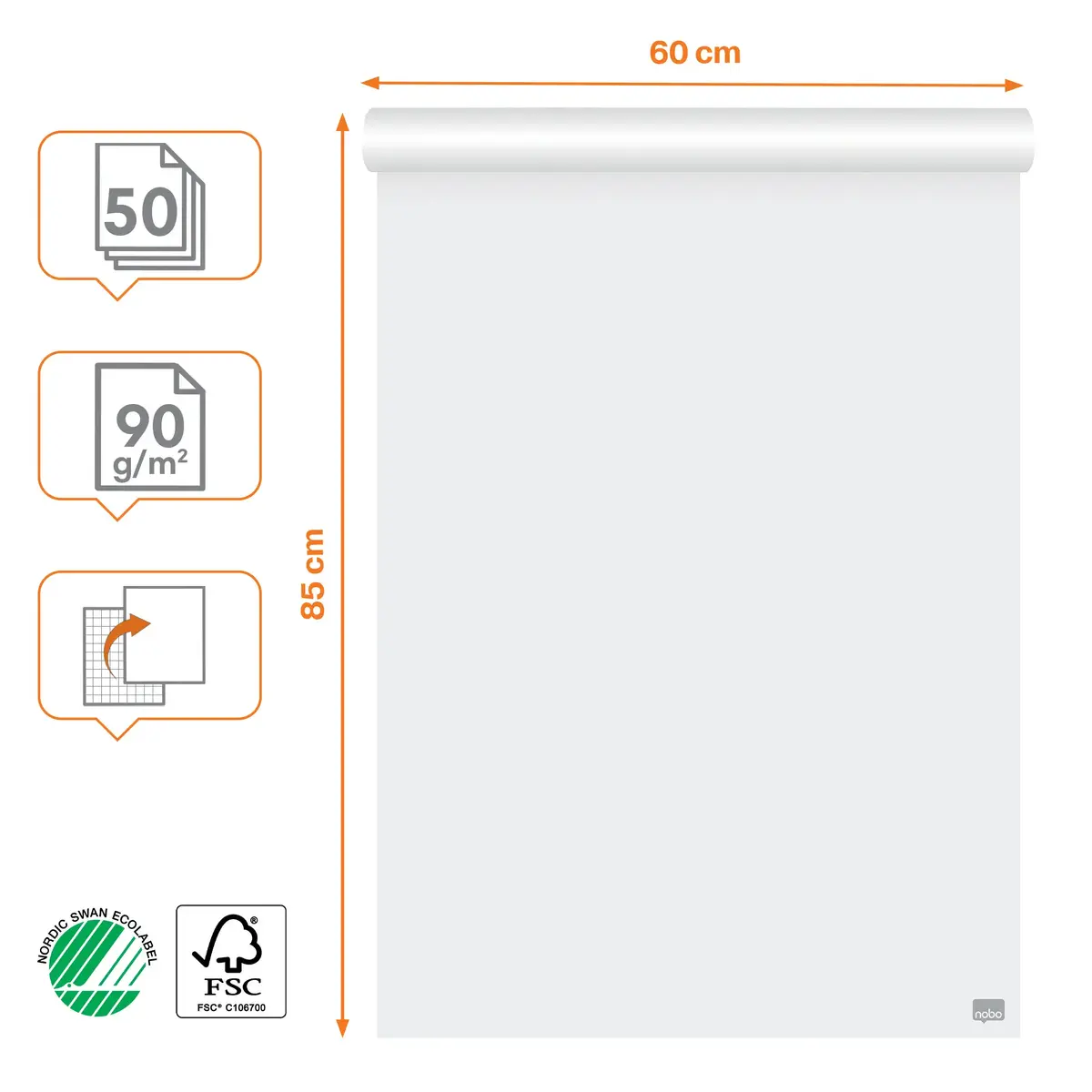 Flipchart Pad Nobo Premium 60x85cm Photo 2