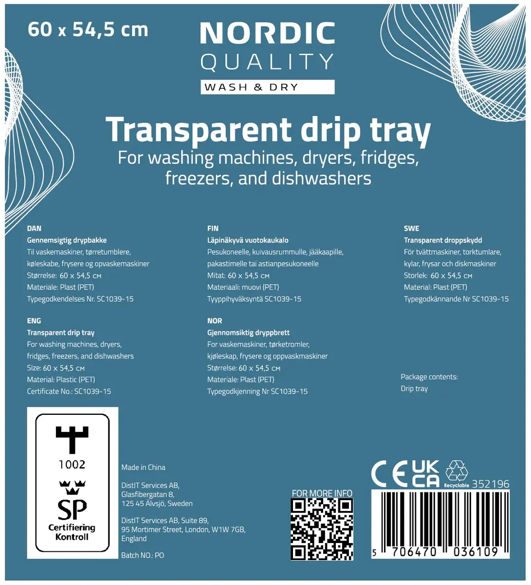 Notekūdeņu trauks Nordic Quality 352196 Photo 3
