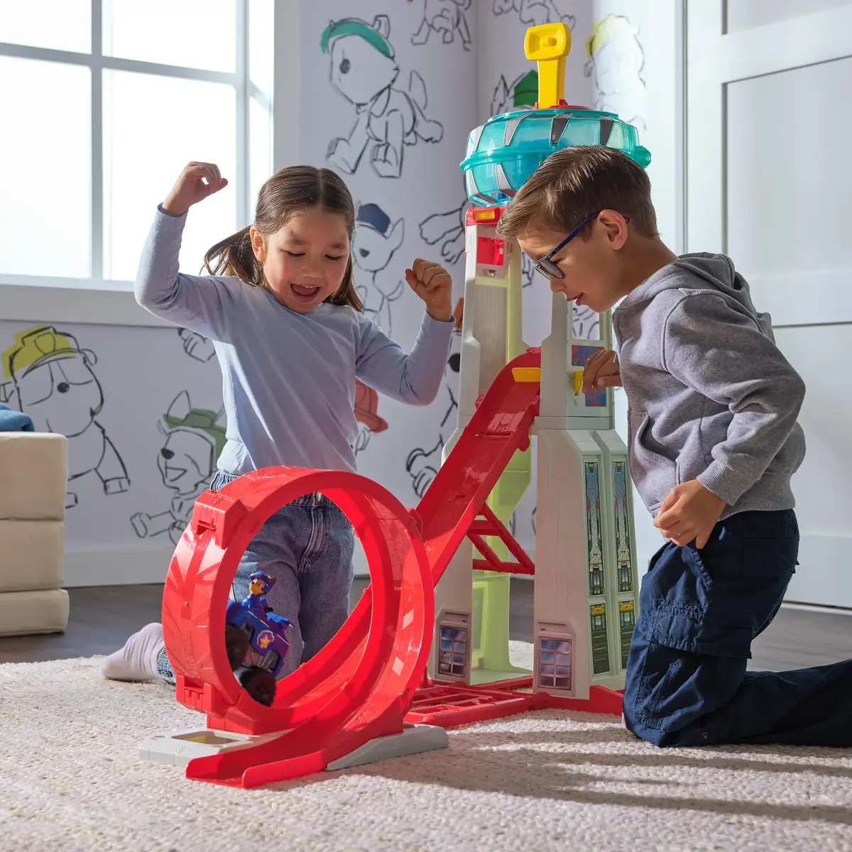 Transporta un trases komplekts PAW Patrol Rescue Wheels Super Loop Tower HQ Photo 2