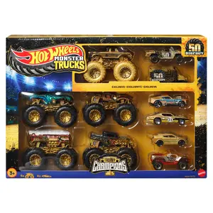 Vehicle set Hot Wheels Monster Trucks Trophy Champions Collection 5 1:64 Scale Toy Trucks 6 Die-Cast Cars