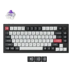 Клавиатура Keychron Q1 HE Универсальная USB RF Беспроводная Bluetooth QWERTY Нордическая Черная Серая