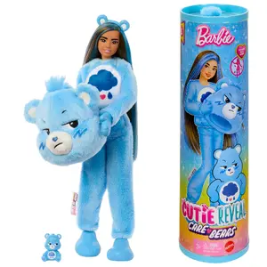 Modes lelle Barbie Cutie Reveal Care Bears Grumpy Bear 10 pārsteigumi