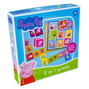 Настольная игра Tactic Peppa Pig 3 в 1 Лото Домино Мемо для детей от 4 лет