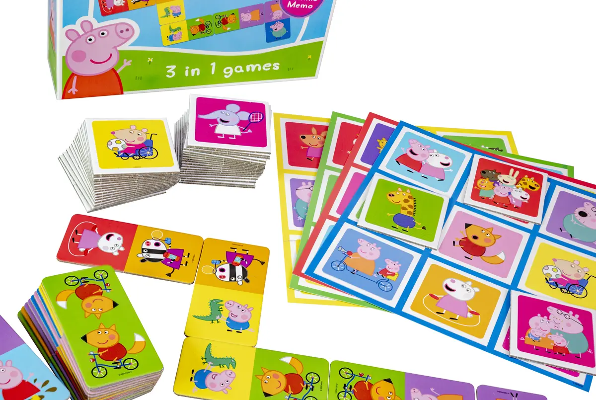 Настольная игра Tactic Peppa Pig 3 в 1 Лото Домино Мемо Photo 3