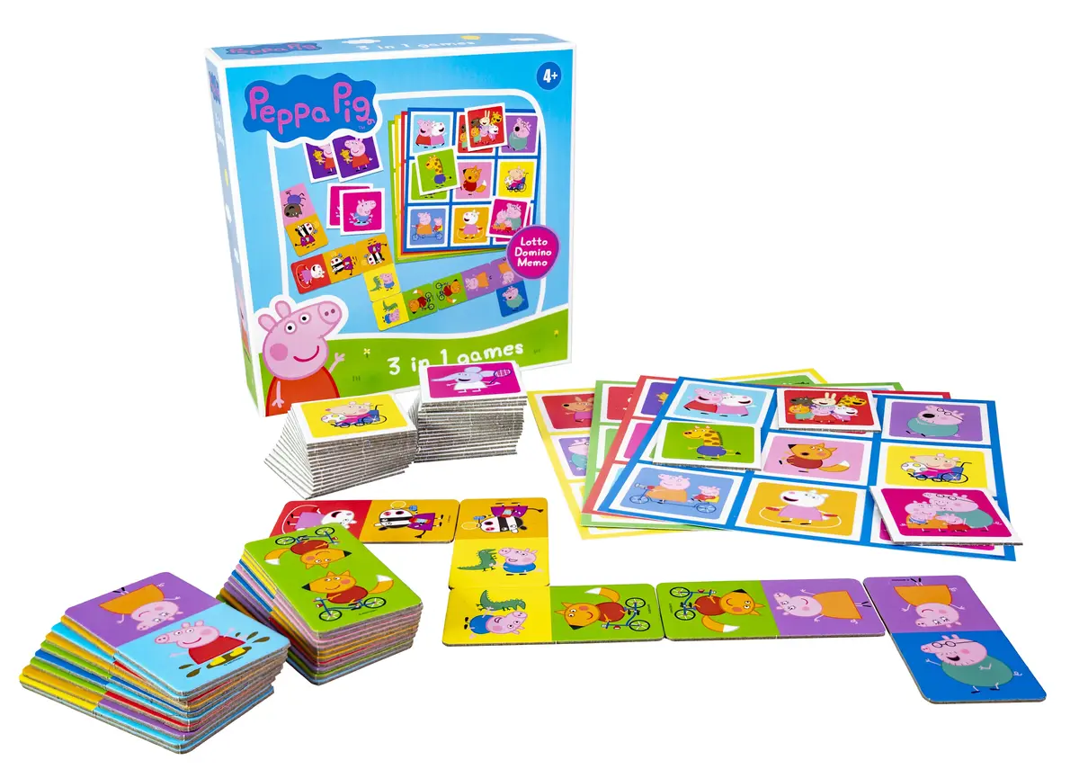 Настольная игра Tactic Peppa Pig 3 в 1 Лото Домино Мемо Photo 6