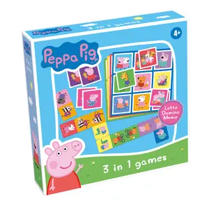 Настольная игра Tactic Peppa Pig 3 в 1 - Лото Домино Мемо для детей от 4 лет с временем игры 15 минут