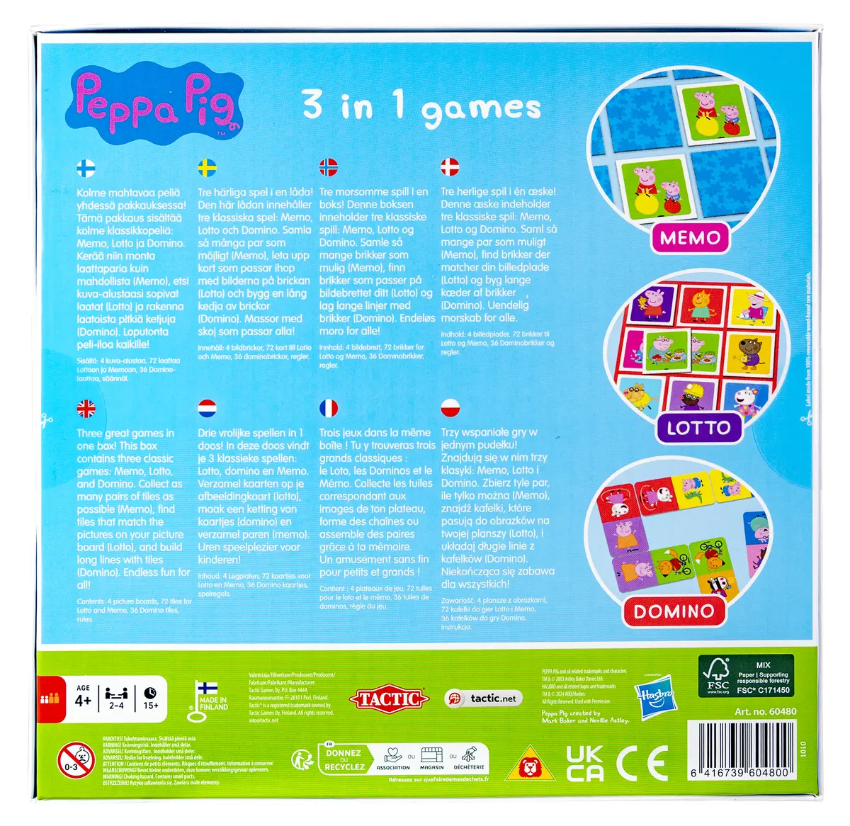 Tactic Peppa Pig 3 in 1 Board Game Photo 6