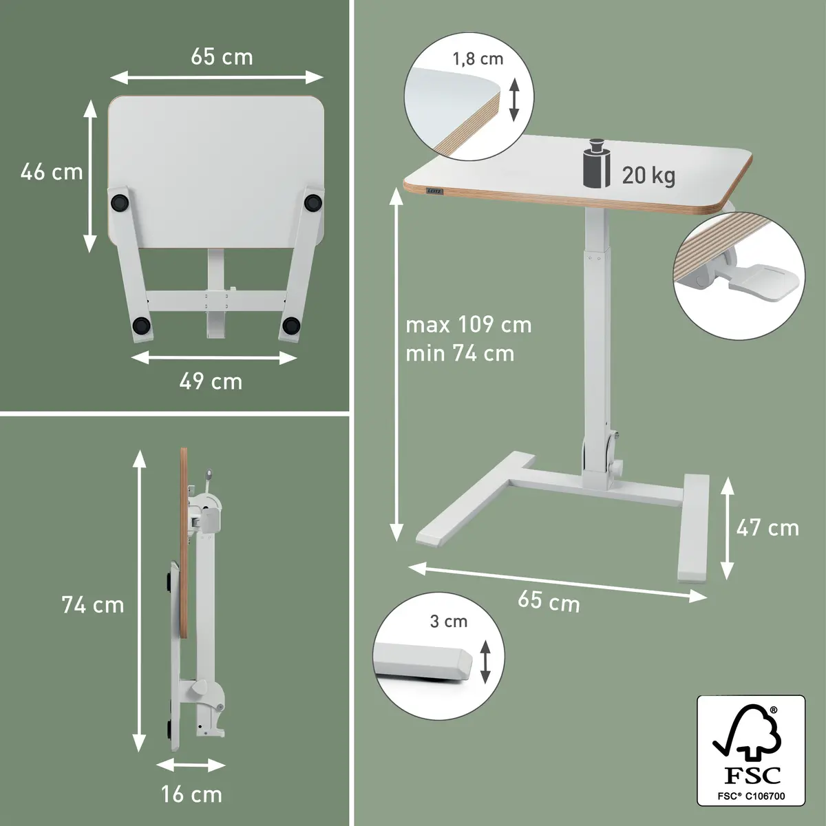 Складной стол Leitz Ergo Sit Standing Desk Photo 4