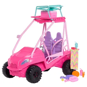 Кукольная машина Barbie Mysteries Beach Detectives Ultimate Beach Buggy Vehicle Playset с 10+ аксессуарами