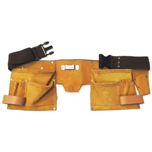 Tool belt Top Tools Craftsman leather with 10 compartments - durable leather construction, multiple pockets for tools