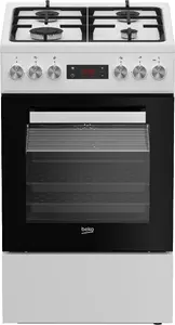 Плита BEKO FSM52332DWDT, отдельно стоящая с газовой варочной панелью 4 конфорки, ширина 60 см