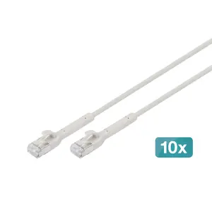 Digitus CAT 6A F-FTP Bendable Patch Cable Copper 1.5m Gray 10 Pieces