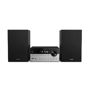 Home audio micro system Philips TAM4205M2/12 — 80 W RMS, 2-way speakers, Bluetooth, FM, LED display, tray disc loading (Black/Silver)