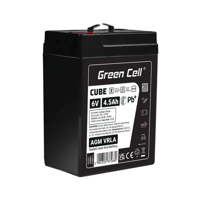 Green Cell AGM6V4-5AH-J Sealed Lead Acid