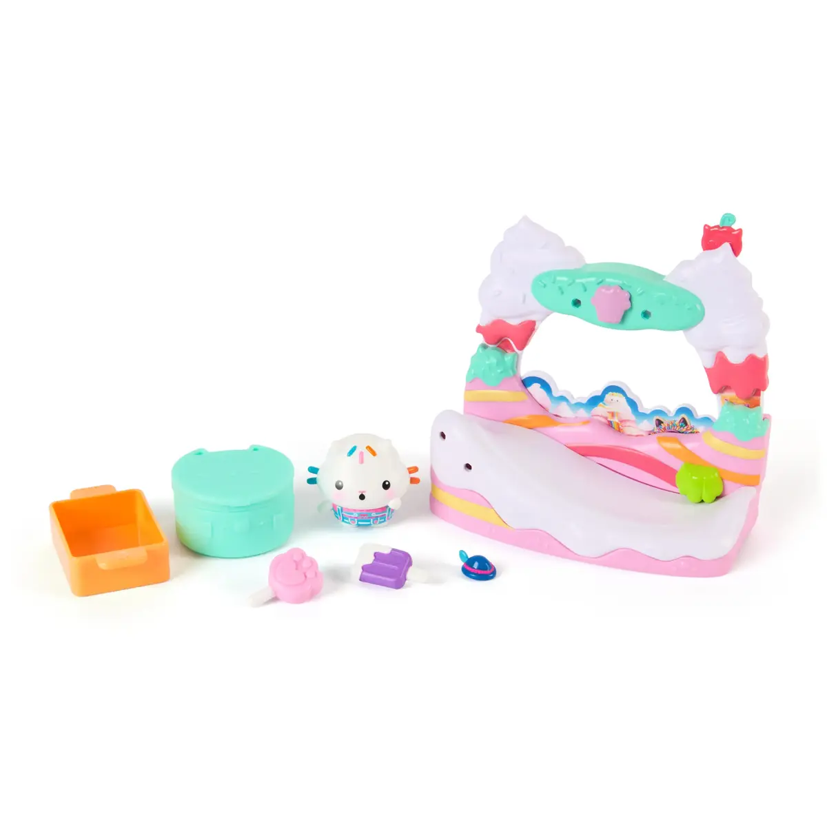 Rīcības figūra Gabby's Dollhouse Cakey Cat saldumu balkons Photo 3