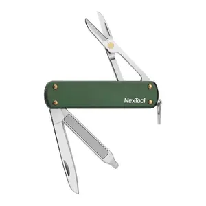 Multi-tool knife Nextool NE0143 — compact folding multitool with pliers, blades, screwdriver, green, stainless steel, 64.5×152 mm, 29 g