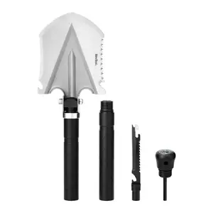 Folding camping shovel Nextool NE20013 — stainless steel, compact 500 mm length, 548 g, black