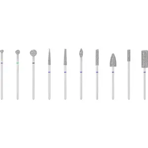 Diamond Burr Set Activeshop 10 pieces — rotary tool bits for grinding, shaping, engraving