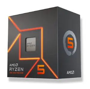 Процессор AMD Ryzen 5 7400, Socket AM5, 6 ядер, 3.3 ГГц базовая / 4.3 ГГц турбо, 16 МБ L3, DDR5, Radeon Graphics