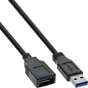 InLine USB 3.2 Gen.1 Cable Type A male / Type B female black 2m