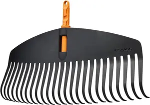 Leaf rake Fiskars QuikFit, 25 tines, 32 cm working width