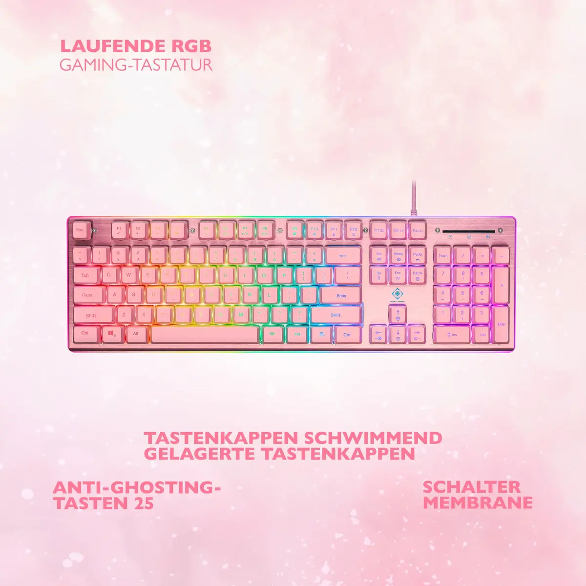 Клавиатура Deltaco Gaming GAM-021-RGB-P-DE Photo 9