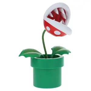 Galda lampa Paladone Posable Lamp Super Mario Piranha Plant – regulējama pozējamā figūra, LED apgaismojums, USB barošana