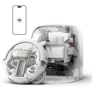 Robot vacuum and wet mop DJI ROMO P (Water Tank Version) — Grey/White, 0.26 L dust, 4 L clean / 3.2 L dirty water, 5000 mAh battery