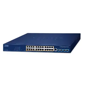 Managed Switch PLANET Layer 3 24-Port 10/100/1000T PoE Blue