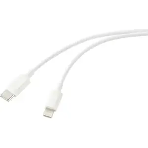 USB cable Renkforce RF-6857550 USB 2.0 USB-C to Apple Lightning, White, data sync and charging