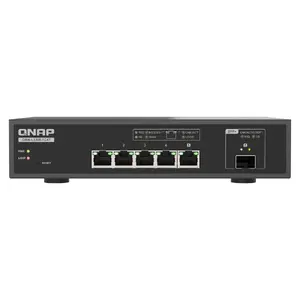 Managed 10G Ethernet Desktop Switch QNAP QSW-L3205-1C4T — 4 × 10G RJ‑45, 1 × Console, 12V DC