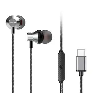 Austiņas Aiwa ESTM-50USB-C Vadu Iekšausu Zvanīšanai Mūzikai Sudraba
