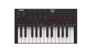 MIDI klaviatūra AKAI MPK MINI 4 Black — 25 taustiņi, 8 padzi, 8 enkoderi, arpeģiators, USB-C, MIDI out