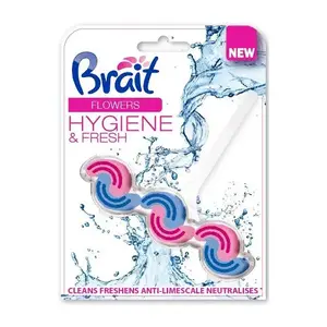 Освежитель для унитаза Brait WC Blocks Flowers 45 г — блок для постоянного аромата и очистки