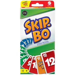 Карточная Игра Mattel Skip-Bo Доступная для Цветовых Слепых для 2-6 Игроков