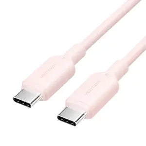 Кабель Vention TRCPF USB-C на USB-C, 1 м, USB 2.0, 60 Вт, розовый