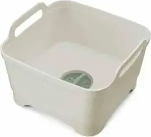 Washing Up Bowl Joseph Joseph Wash&Drain Stone Green — collapsible drain, integrated strainer, model 851648