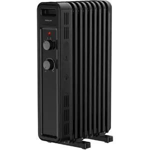Oil-filled radiator SENCOR SOH3509BK, 9-rib flat design, 2000 W, black, for 10–18 m²
