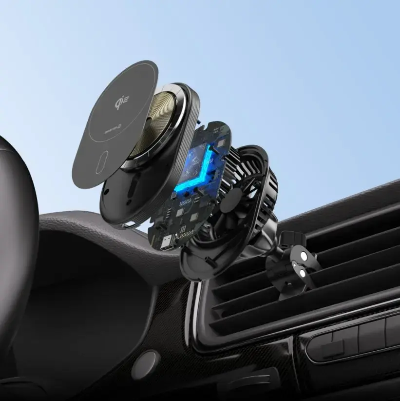 SWISSTEN MagRide Qi2 15W auto bezvadu lādētājs Photo 4