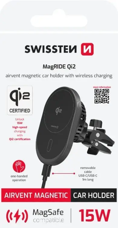 SWISSTEN MagRide Qi2 15W auto bezvadu lādētājs Photo 9