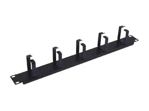 Kabeļu pārvaldības panelis Equip 19" 1U ar 5 metāla kronšteiniem Melns