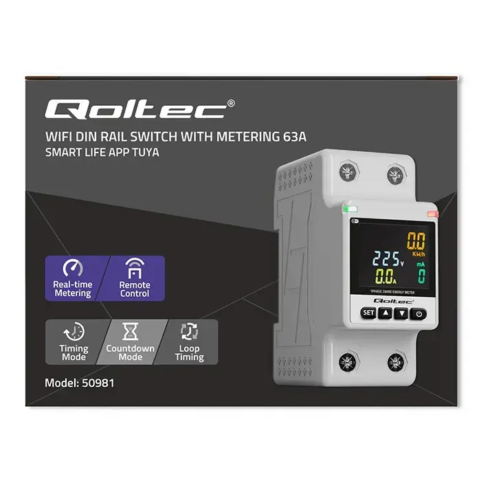 Vienfāzes skaitītājs QOLTEC 50981 230V 50Hz Photo 18