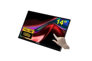 Verbatim 49591 14 collu Full HD LCD skārienjutīgais datora monitors ar 1920 x 1080 izšķirtspēju un iebūvētiem skaļruņiem, melns