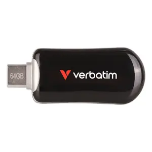 USB-C Flash Drive Verbatim Plectra 64GB Black 100MB/s Read