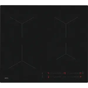 AEG TO64IA0AIT Black built-in 60 cm zone induction hob, 4 zones, touch control, PowerBoost