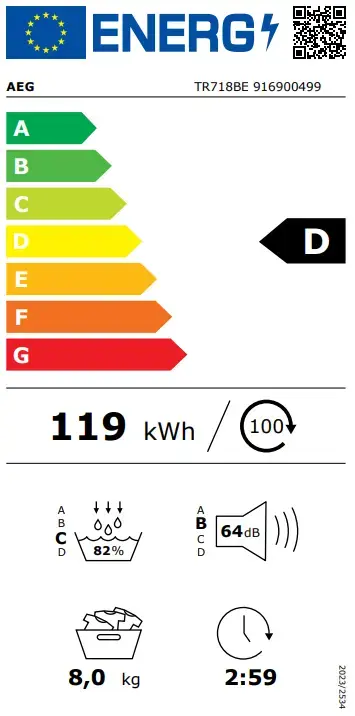 Žāvētājs AEG TR718BE Photo 2